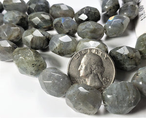 16x12mm Labradorite Nugget Gemstone Beads 8-inch Strand