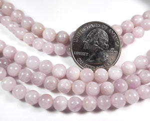 6mm Kunzite Round Gemstone Beads 8-Inch Strand