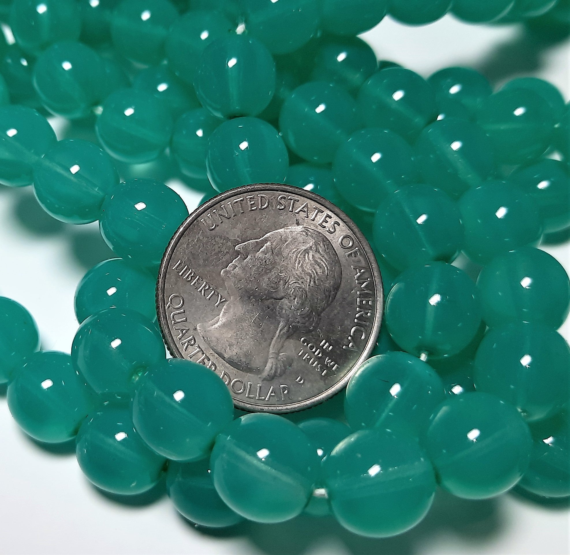 10mm Milky Turquoise Smooth Round Druk 15ct