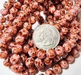 8mm Mauve Gold Speck Baroque Beads 20ct