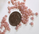 4mm Milky Lumi Pink Smooth Round Czech Glass Druk Beads 100ct