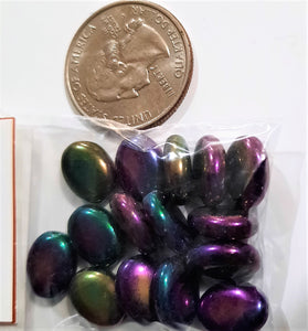 12x9mm Purple Iris Smooth Flat Oval Czech Glass Beads 15ct