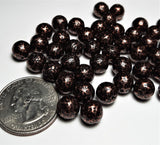8mm Copper Antique Druk Czech Glass Beads 15ct