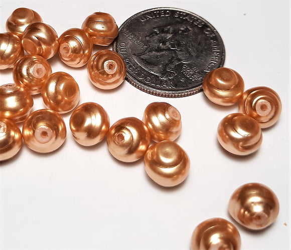 8mm Gold Pearl Snail Baroque Half-Drilled Pearls 12ct