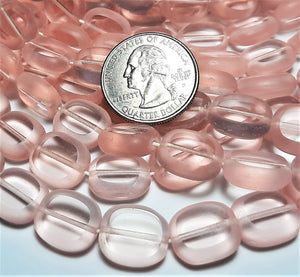 14x12mm Pink Cushion Cut Czech Glass Beads 10ct