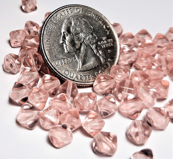 6mm Pink Bicone Czech Glass Beads 50ct