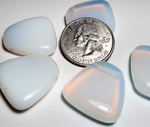 23x24mm Milky White Smooth Flat Czech Glass Triangle Pendant Bead 4ct