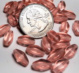 11x7mm Pink Lantern Czech Glass Beads Loose 25ct