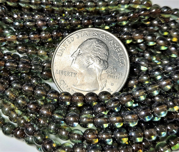 4mm Lumi Green Smooth Round Czech Glass Druk Beads150ct