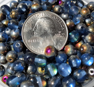 6mm Light Sapphire Marea Smooth Round Czech Glass Druk Beads 30ct