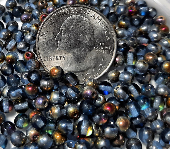4mm Light Sapphire Marea Smooth Round Czech Glass Druk Beads 150ct