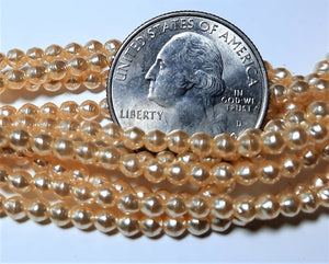 3mm Cream Pearl Baroque Czech Glass Pearl Beads 100ct