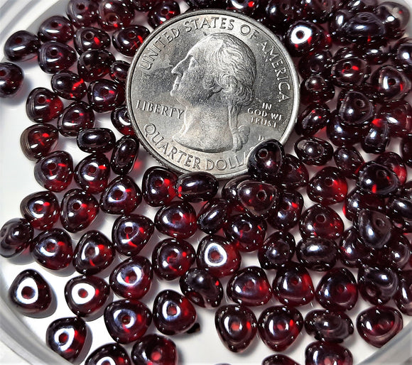 4x6mm Garnet Shimmer Potato Shaped Glass Beads 100ct