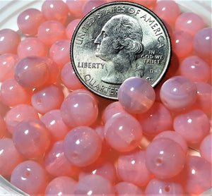 8mm Light Pink Opal Smooth Round Druk Beads 20ct