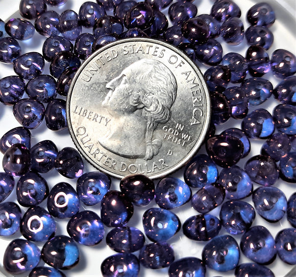 4x6mm Lumi Amethyst Potato Shaped Glass Beads 100ct
