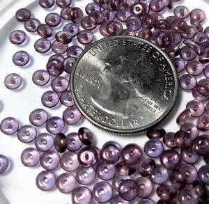 4mm Lumi Amethyst Smooth Pressed Glass Rondelle Beads 150ct