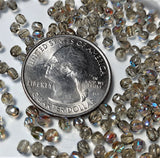 3mm Black Diamond AB Czech Glass Fire Polished Round Beads 100ct