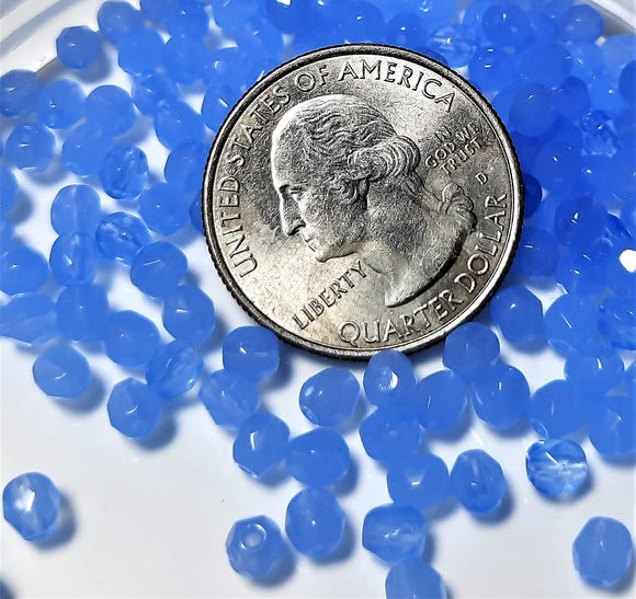 4mm Sky Blue Opal Fire Polished Round Beads 100ct