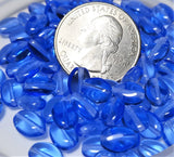 8x6mm Light Sapphire Transparent Smooth Flat Oval Czech Glass Beads 50ct