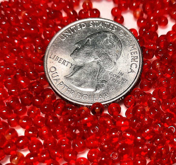 3mm Siam Smooth Round Czech Glass Druk Beads 200ct
