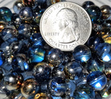 8mm Light Sapphire Marea Smooth Round Czech Glass Druk Beads 30ct