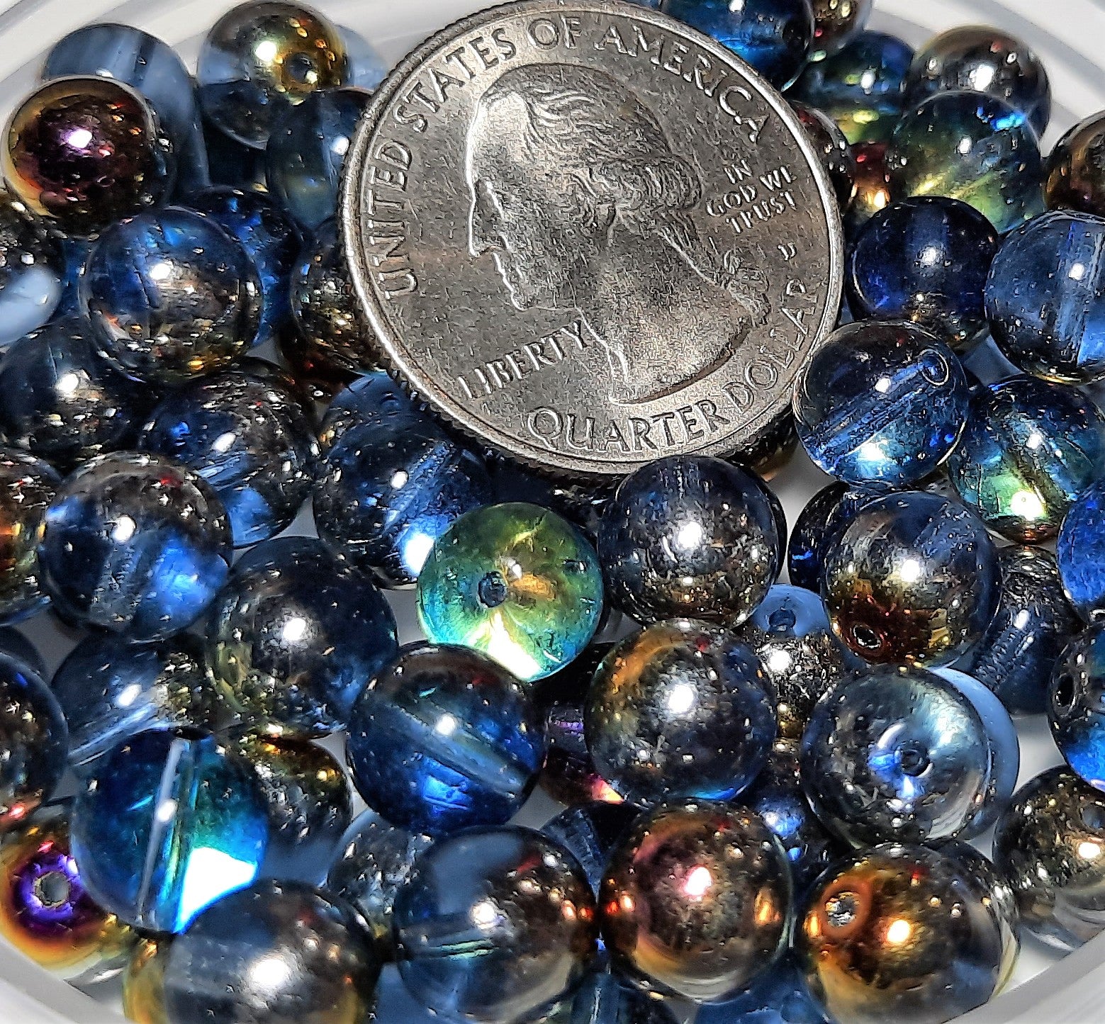 8mm Light Sapphire Marea Smooth Round Czech Glass Druk Beads 30ct