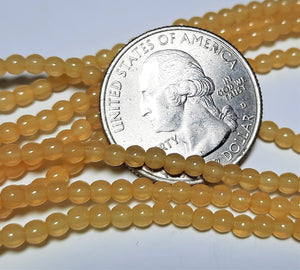 3mm Milky Yellow Smooth Round Druk Beads 100ct