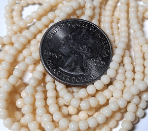 3mm Ivory Smooth Round Czech Glass Druk Beads 200ct