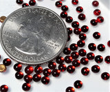 3mm Ruby Transparent Round Glass Cabochons 24ct