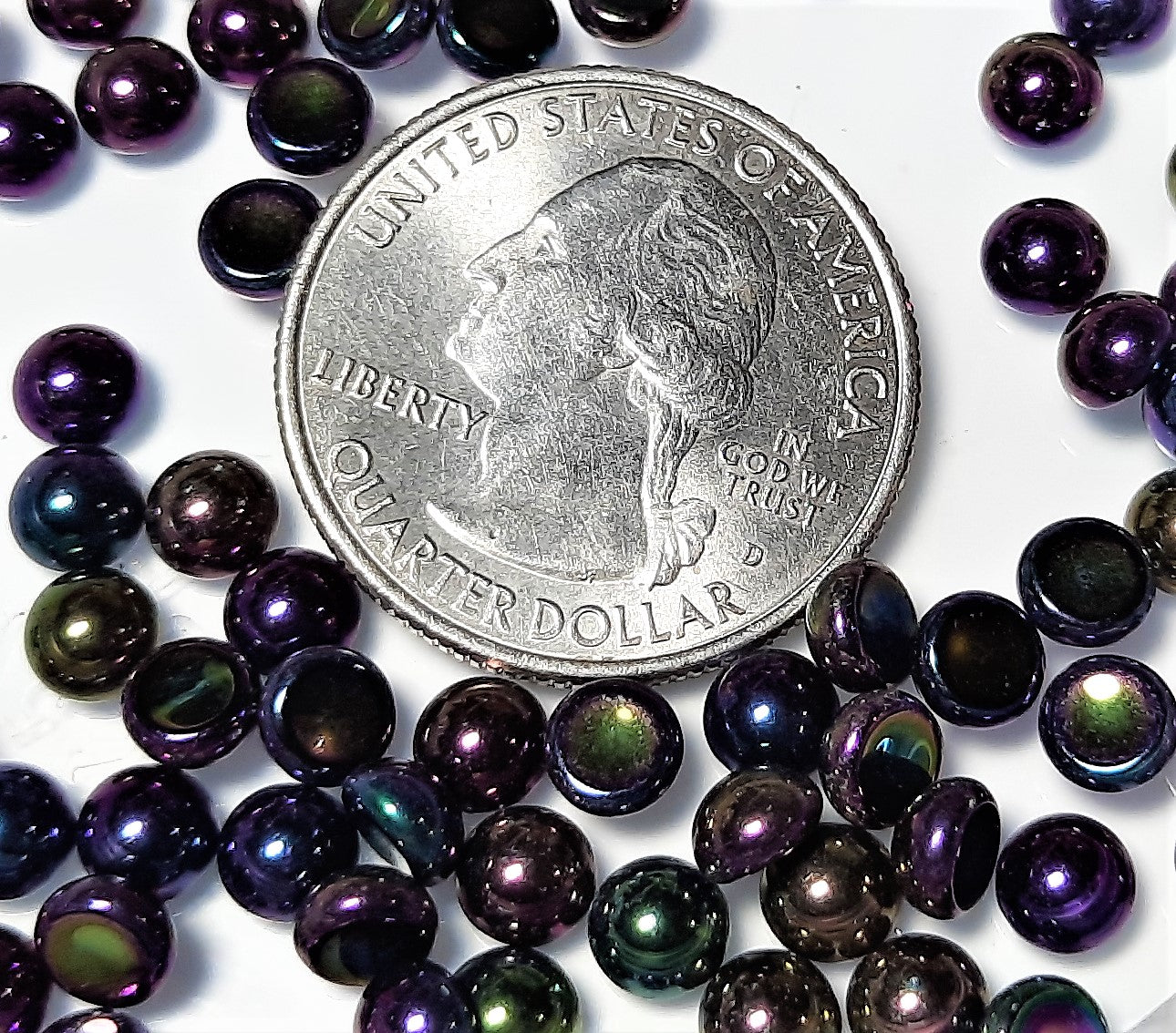 5mm Purple Iris Round Cabochons 36ct