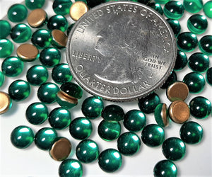 5mm Teal Transparent Round Glass Cabochons 36ct