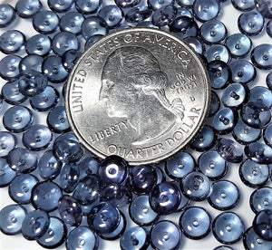 5mm Lumi Blue Smooth Pressed Glass Rondelle Beads 100ct