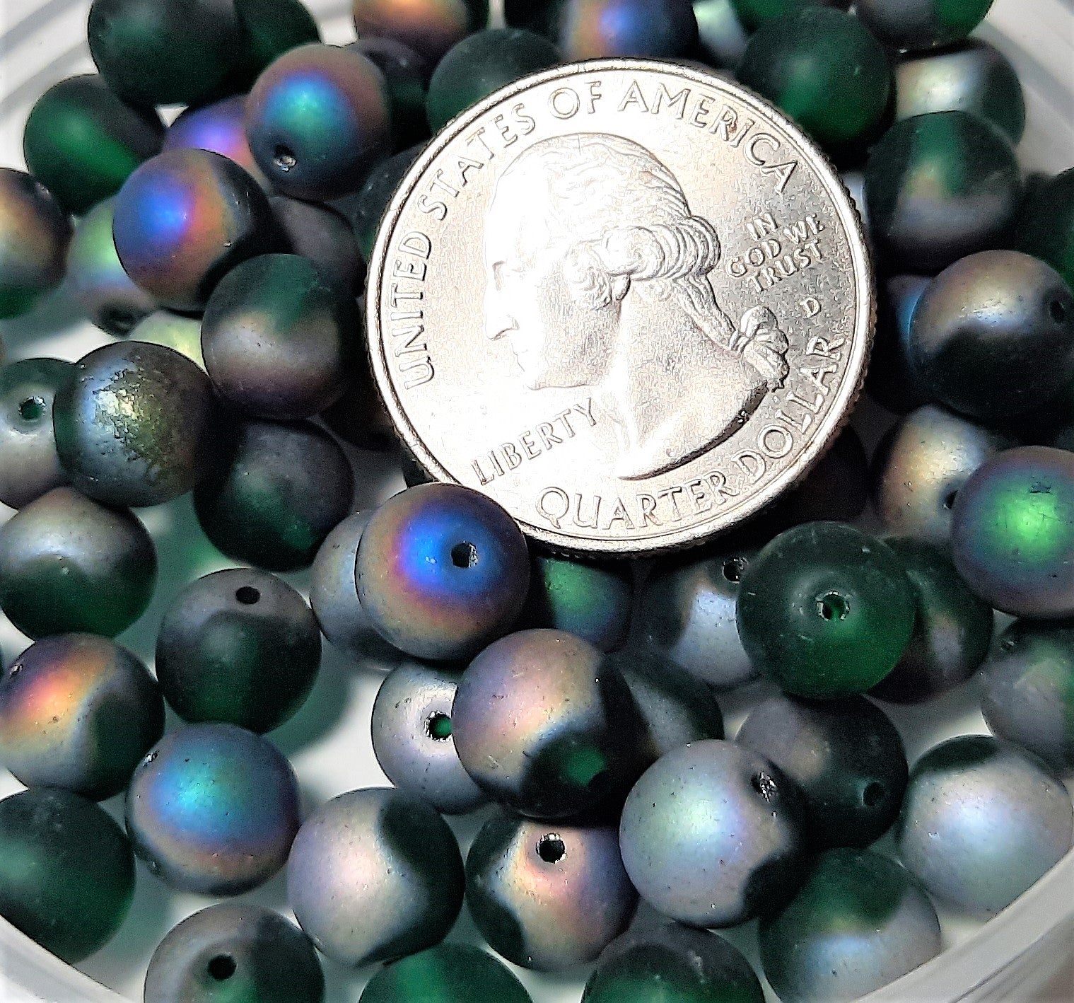 8mm Frosted Teal Vitrail Light Smooth Round Czech Glass Druk Beads 30ct