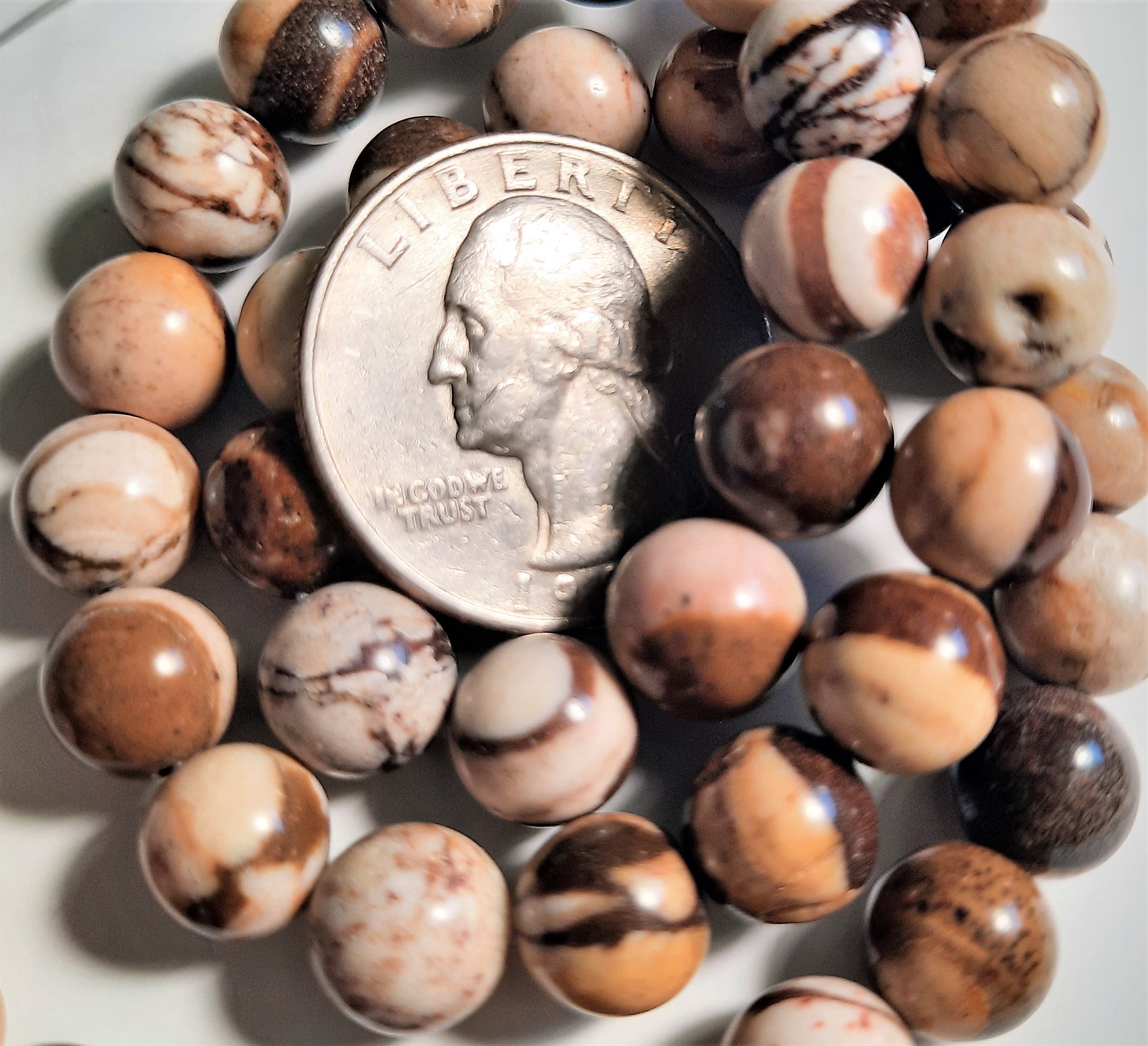 Brown Zebra Jasper 8mm Round Dakota Stones 8-inch Strand