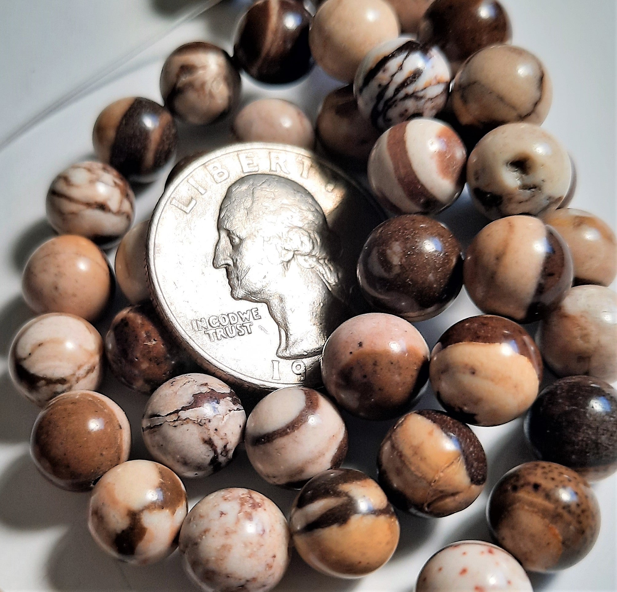 Brown Zebra Jasper 8mm Round Dakota Stones 8-inch Strand