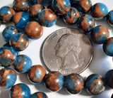 Sky Blue Mosaic Quartz 8mm Round Dakota Stones 8-inch Strand