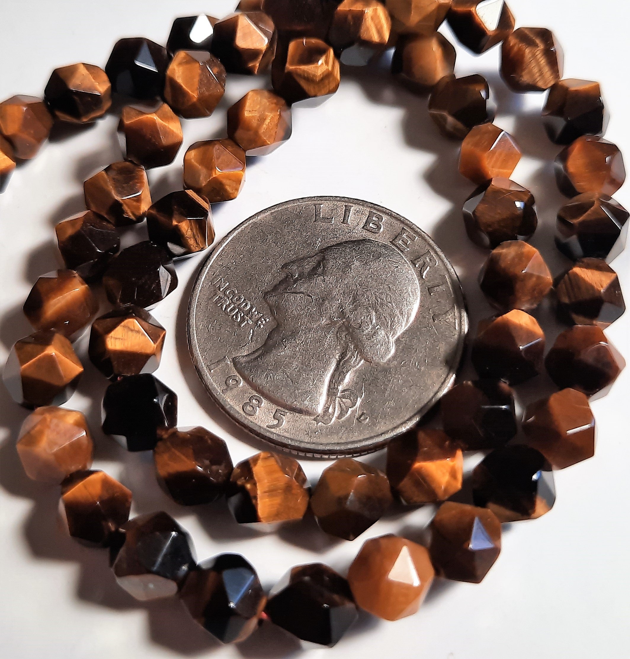 Tiger Eye 6mm Star Cut Round Dakota Stones 8-inch Strand