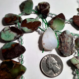 Australian Chrysoprase 18x25-20x30mm Teardrop Free Form Dakota Stones 15-inch ACTUAL STRAND