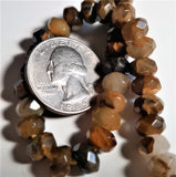 Pietersite 8mm Faceted Rondelle Large Hole 20ct Dakota Stones