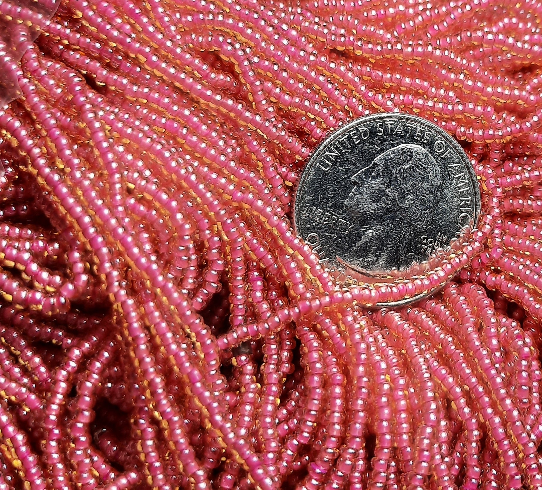 11/0 Violet-Lined Topaz Czech Seed Beads Full Hank