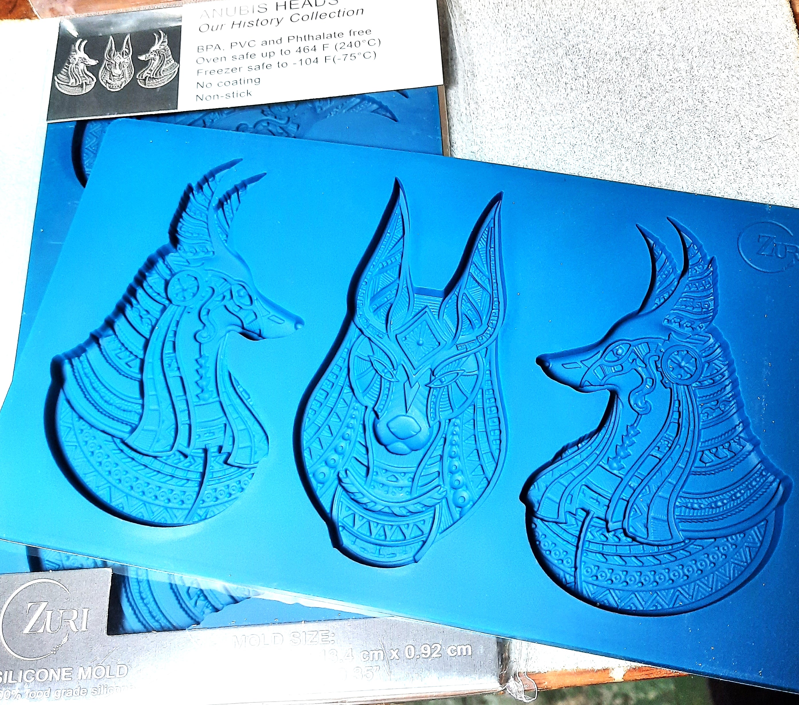 Anubis Heads Egyptian Food Safe Mold by Zuri Designs