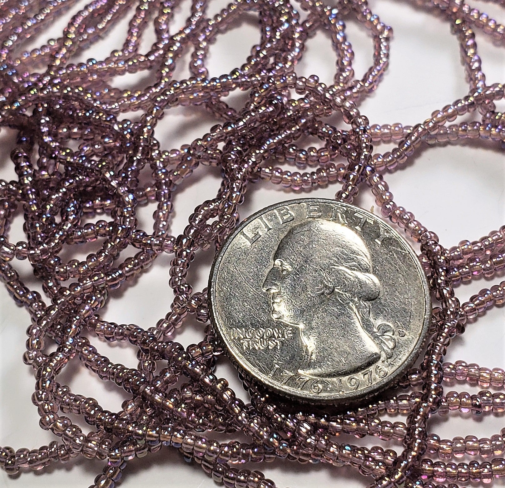 11/0 Light Amethyst AB Czech Seed Beads Full Hank