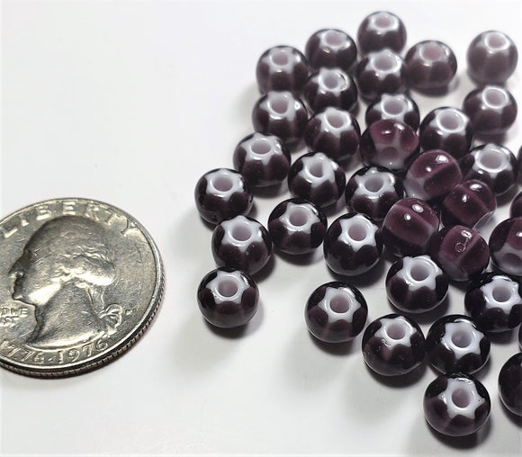 Cornelian Star Purple Czech Glass Seed Beads 32/0 10g