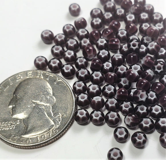 Cornelian Star Purple Czech Glass Seed Beads 6/0 20g