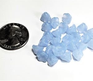 6x8mm Sky Blue Opal Bell-Shaped Flower Glass Beads 30ct