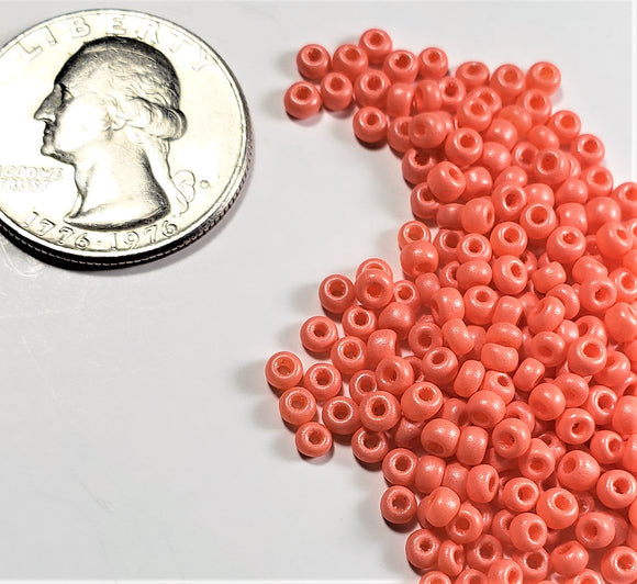 8/0 Coral Loose Czech Seed Beads 25g