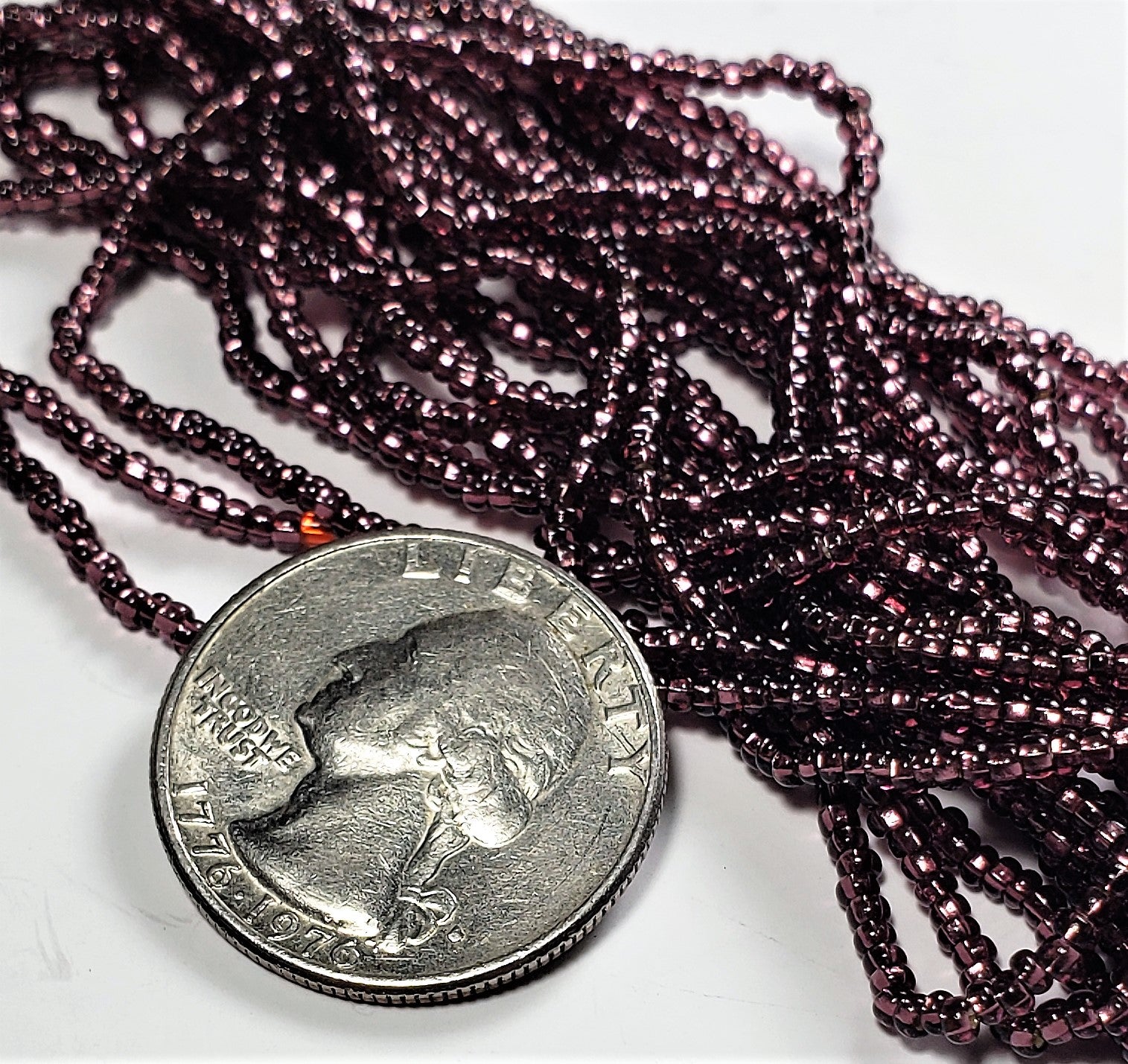 11/0 Dark Amethyst Silver-Lined Czech Seed Beads Full Hank