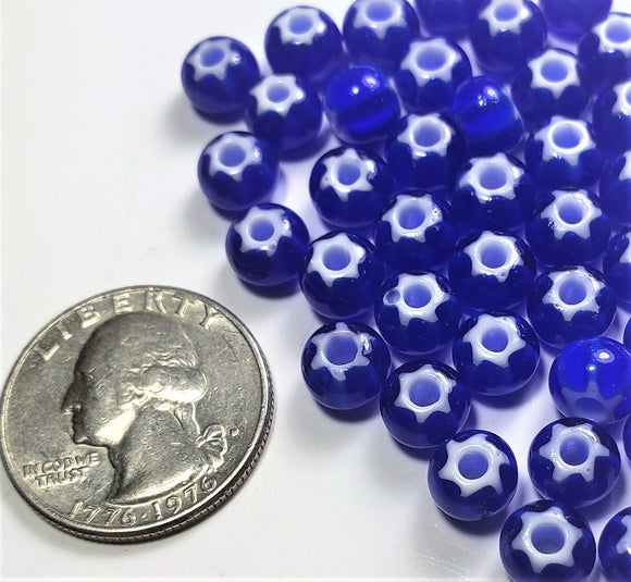 Cornelian Star Blue Czech Glass Seed Beads 32/0 20g