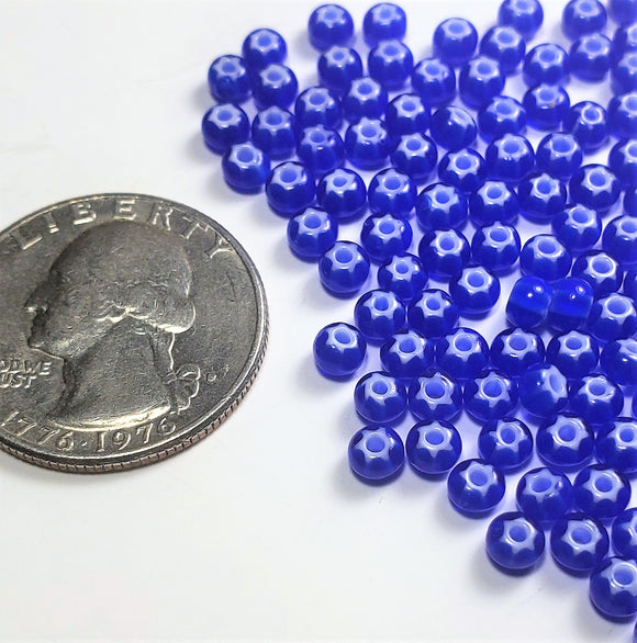 Cornelian Star Blue Czech Glass Seed Beads 6/0 20g