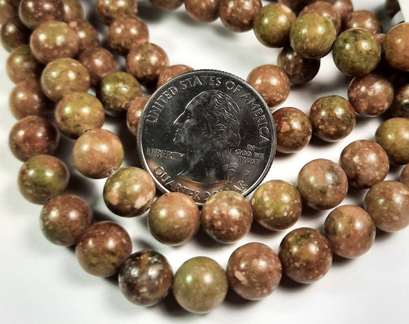 8mm Autumn Jasper Round Gemstone Beads 8-Inch Strand